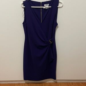 DKNY Elegant Purple Midi Dress